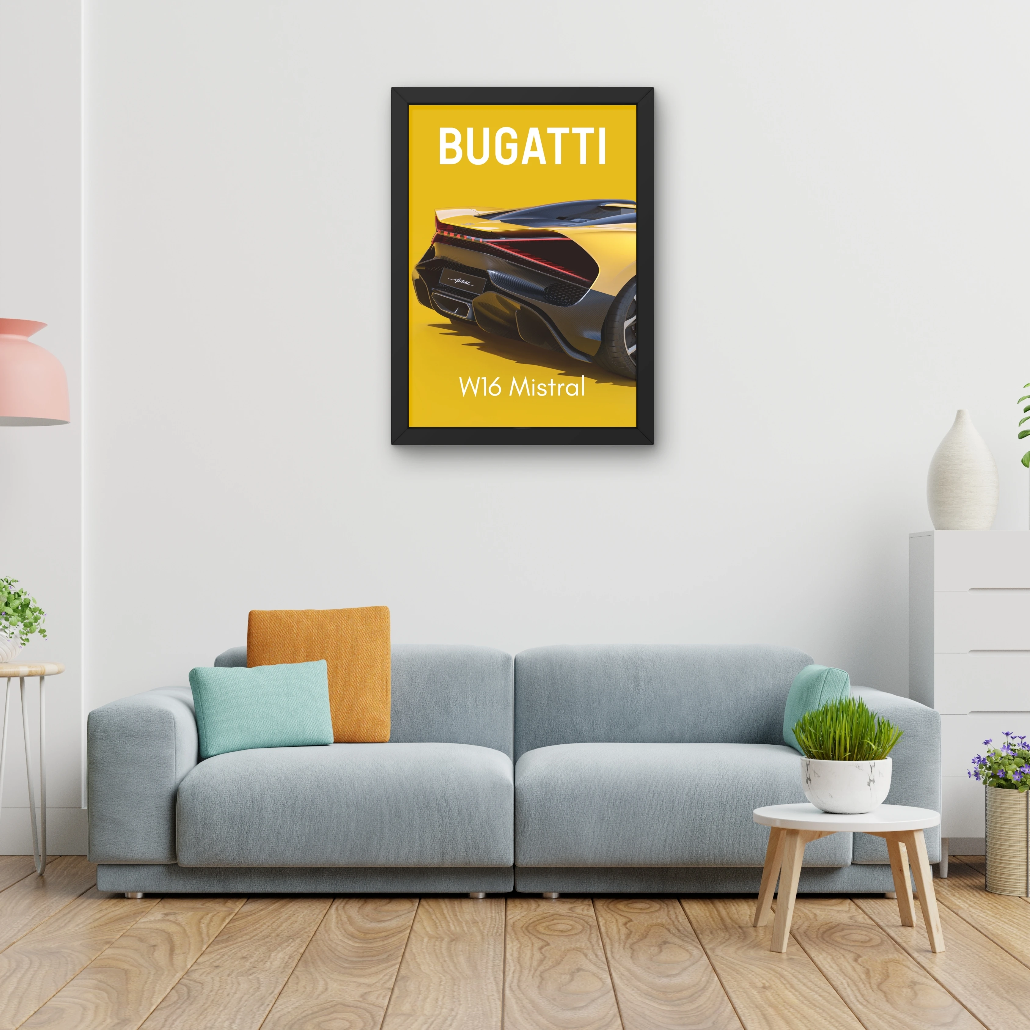 VK Craft Creations Car Framed Poster, Cars Theme, Digital Reprint, 12 x 9 inch, Gift for Boys Room, Pack of 1 (Style 14)