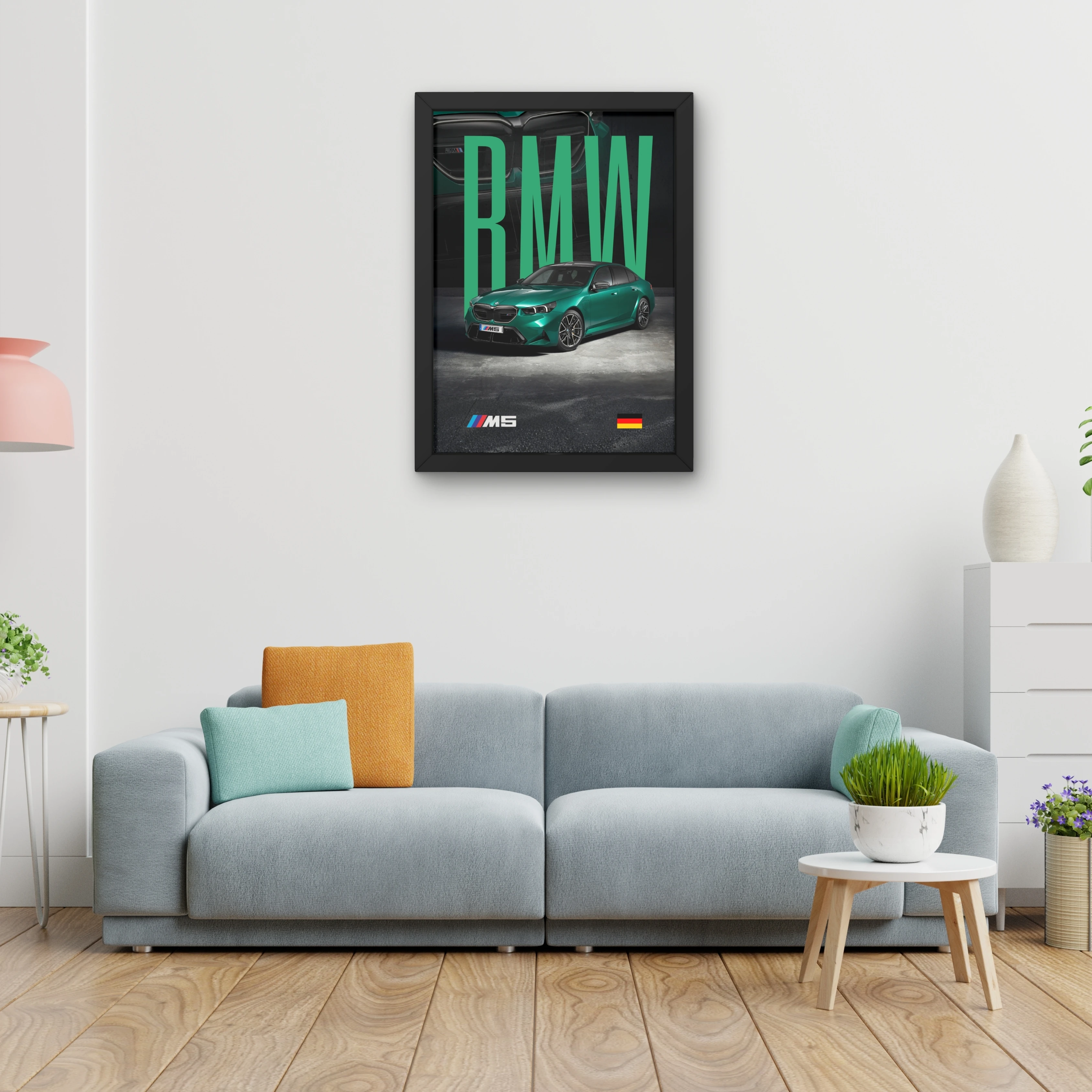 VK Craft Creations Car Framed Poster, Cars Theme, Digital Reprint, 12 x 9 inch, Gift for Boys Room, Pack of 1 (Style 27)