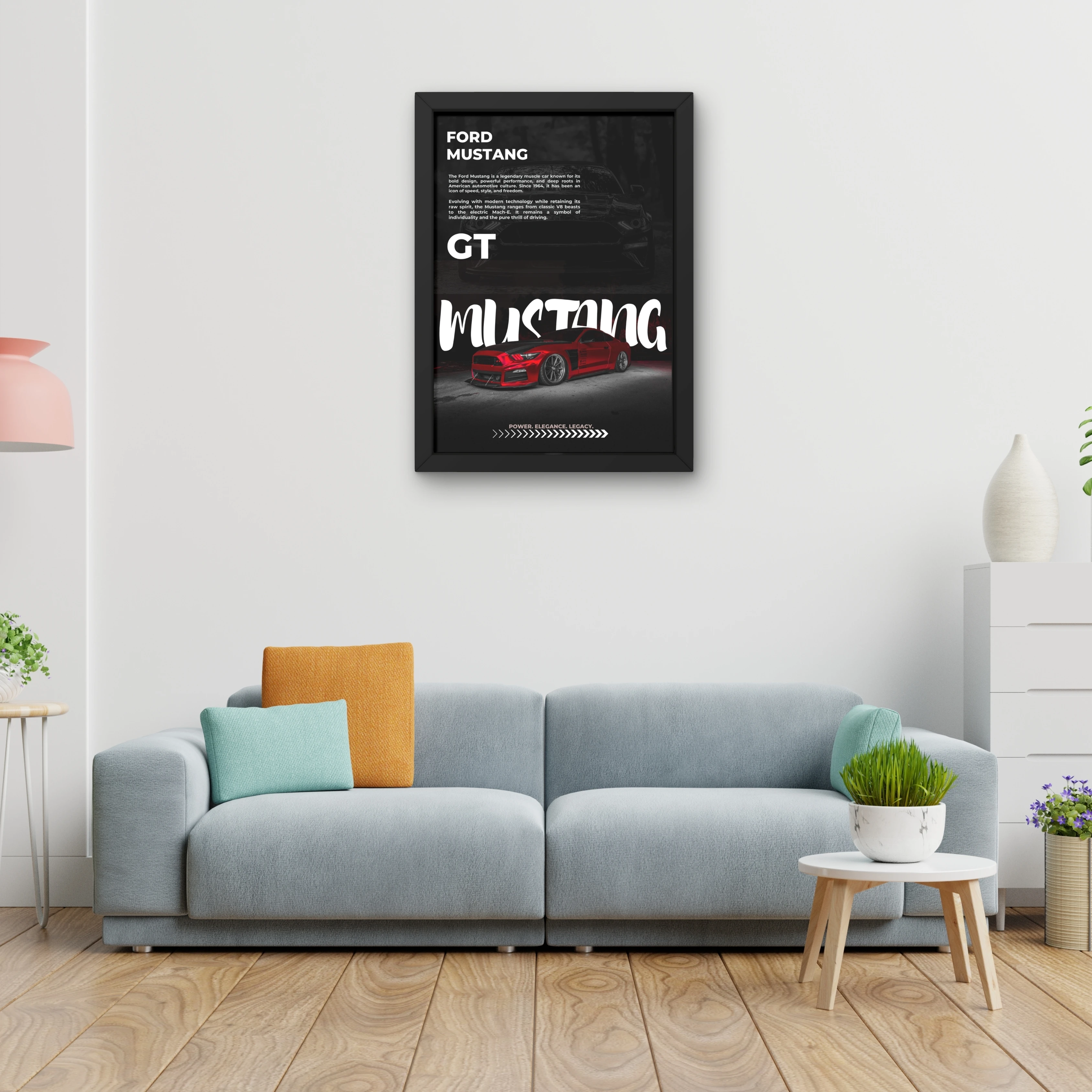 VK Craft Creations Car Framed Poster, Cars Theme, Digital Reprint, 12 x 9 inch, Gift for Boys Room, Pack of 1 (Style 41)