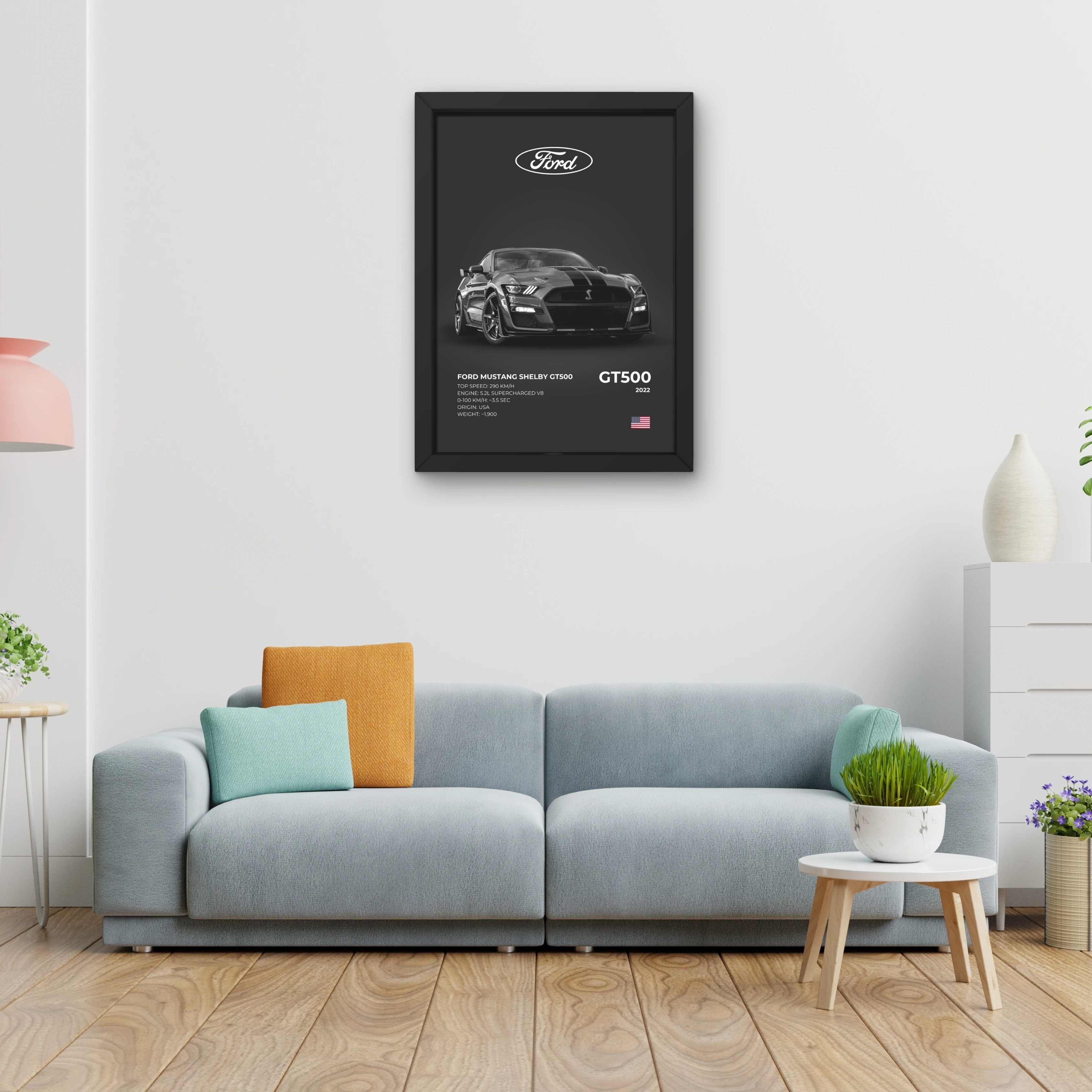 VK Craft Creations Wall Frame Poster | Framed Artwork for Living Room & Bedroom Décor | Bold Automotive Wall Art Gift for Men | Boys & Car Enthusiasts, 12 x 9 inch Pack of 1 (Style 49)