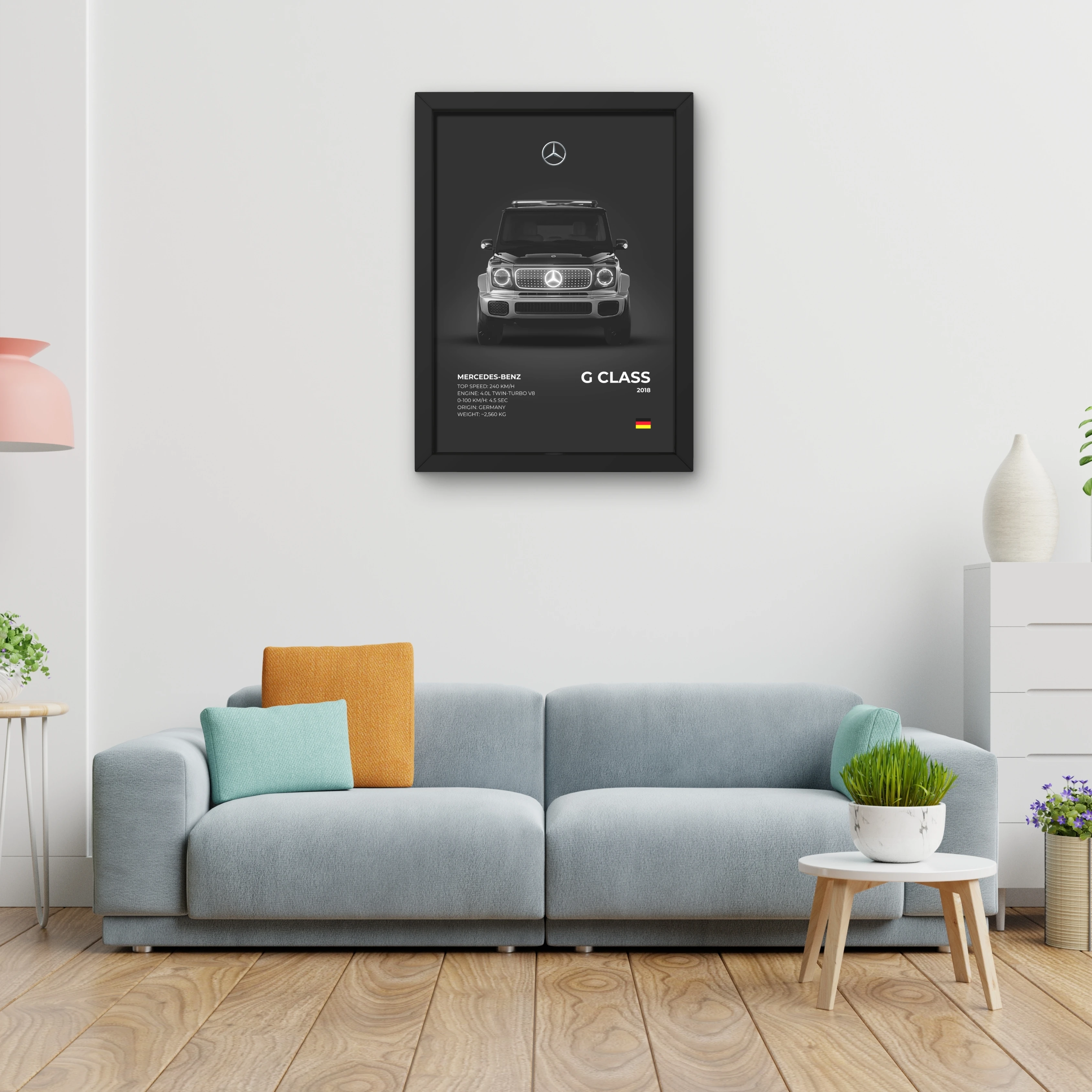 VK Craft Creations Wall Frame Poster | Framed Artwork for Living Room & Bedroom Décor | Bold Automotive Wall Art Gift for Men | Boys & Car Enthusiasts, 12 x 9 inch Pack of 1 (Style 50)