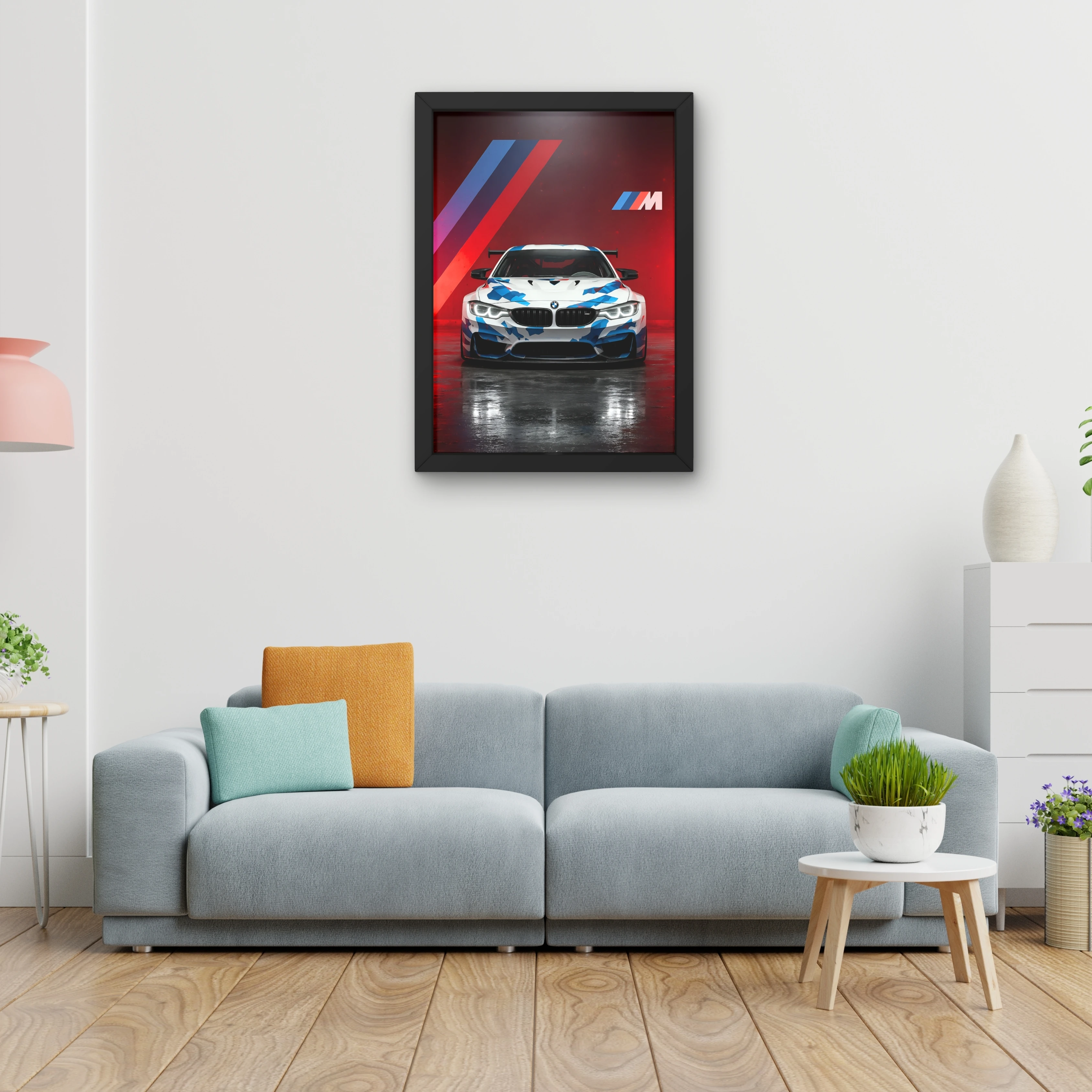 VK Craft Creations Wall Frame Poster | Framed Artwork for Living Room & Bedroom Décor | Bold Automotive Wall Art Gift for Men | Boys & Car Enthusiasts, 12 x 9 inch Pack of 1 (Style 51)