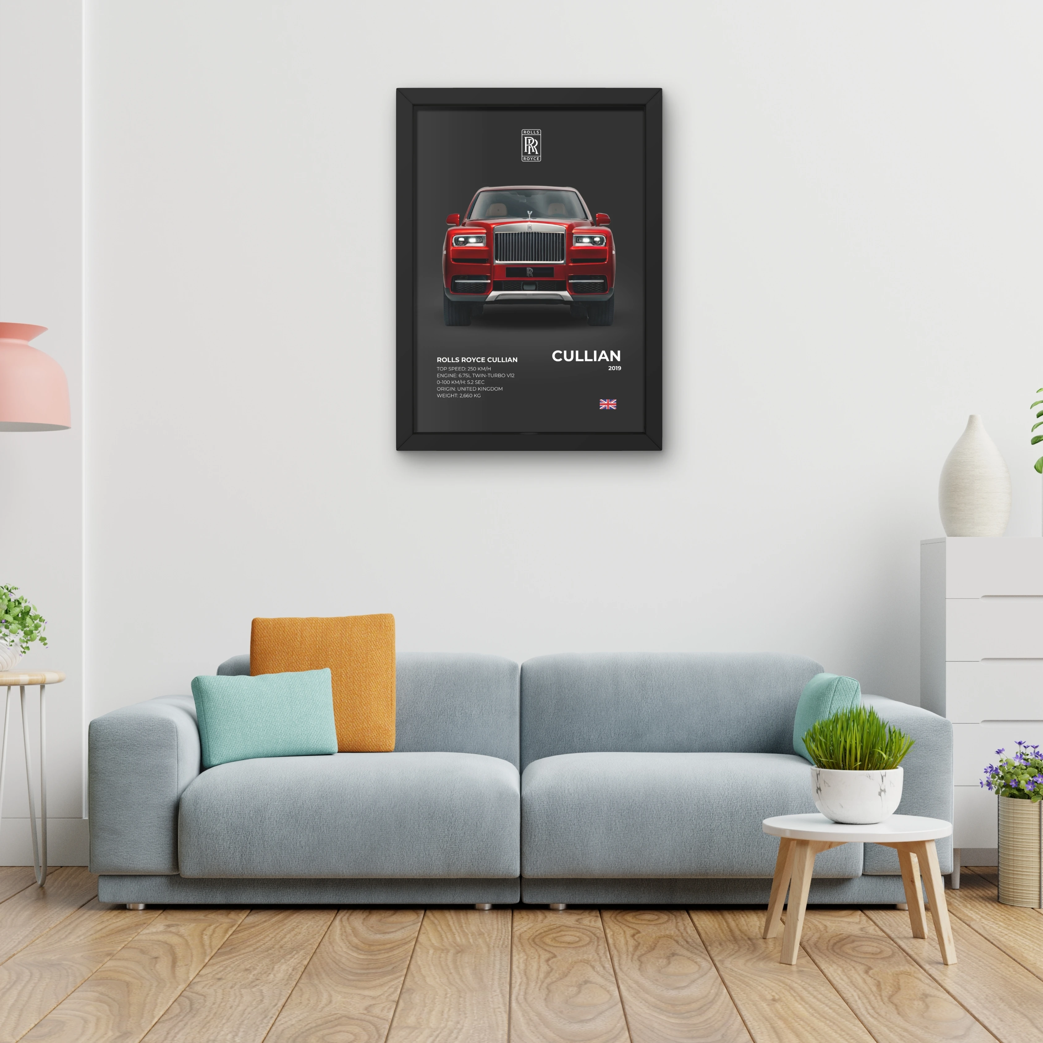 VK Craft Creations Wall Frame Poster | Framed Artwork for Living Room & Bedroom Décor | Bold Automotive Wall Art Gift for Men | Boys & Car Enthusiasts, 12 x 9 inch Pack of 1 (Style 52)