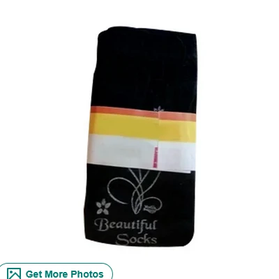 Ladies Black Printed Socks Pack of 2
