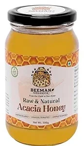 EEMAN ORGANICA Acacia Honey (500 grams) NMR Tested | Raw and Natural | 100% Pure | Ayurvedic | Weightloss