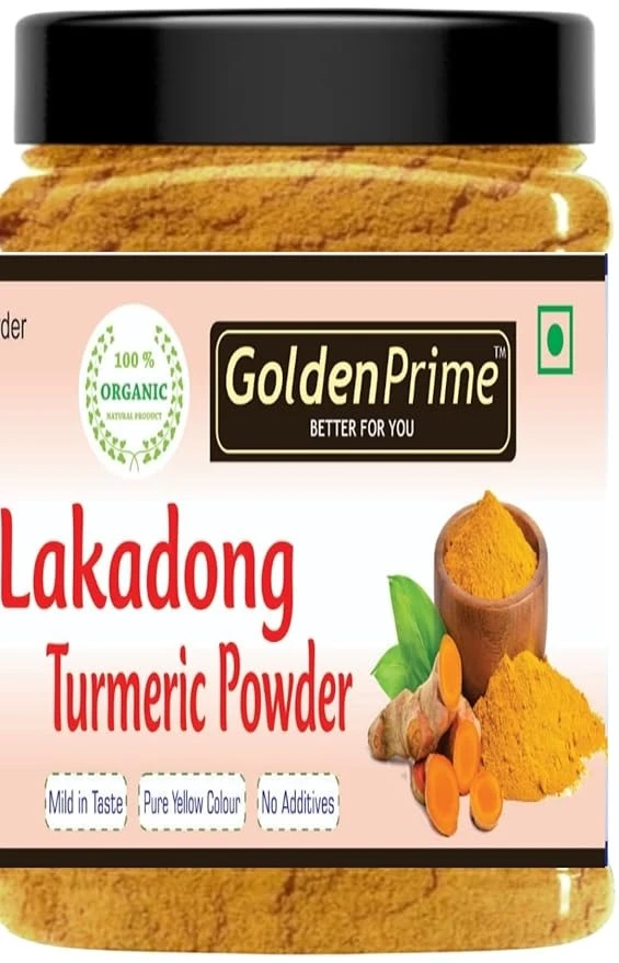 GOLDEN PRIME Laka-dong Turmeric Powder 250g | High Curcumin | Meghalaya Turmeric Powder | 100% Pure Organic Haldi |