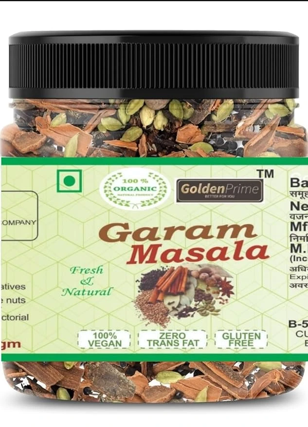 Golden Prime Better For You Pure Amritsari Garam Masala Sabut Whole-North Indian Flavour 200 Gm Combo (Pack of 1) Khada Masala, Organic No Additional Preservative Added, Anise,Bay,Cardamom,Cinnamon,Cumin,Ginger Whole Spices Blend | Sabut Garam Masala 200 