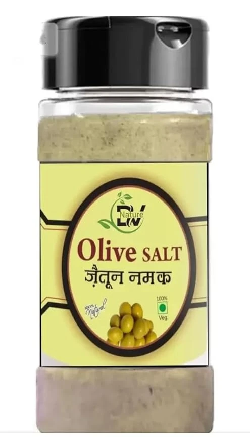 DV NATURE Olive Salt-100Gm | Namak Zaitoon | Jaitun Namak | Zaitun Namak | Helps in Digestion | Treats Stomach Related Problems | 100% Pure & Original Olive