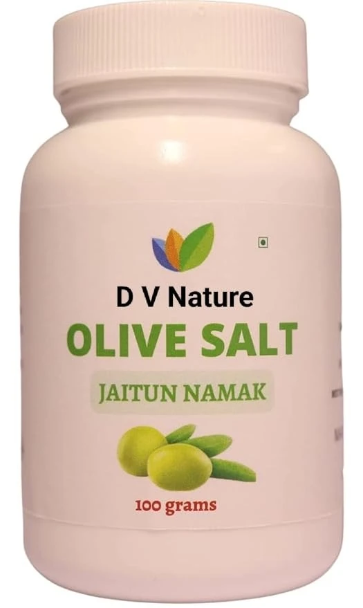 DV NATURE Olive Salt(Jaitun Ka Namak Zaitoon)100G|Certified Organic 100% Natural&Pure Herbs|Ayurvedic Supplements For Liver&Digestive Health|One Solution To Many Health Problems