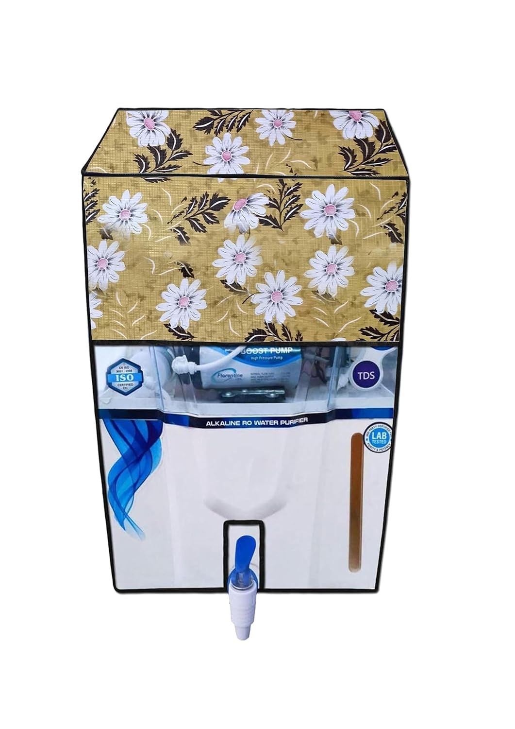 Stylish Water Purifier Cover for Kent Gold Star, 22 Litres, Floral Pattern, Dust Protection, Gravity-Based Purifier Compatible .