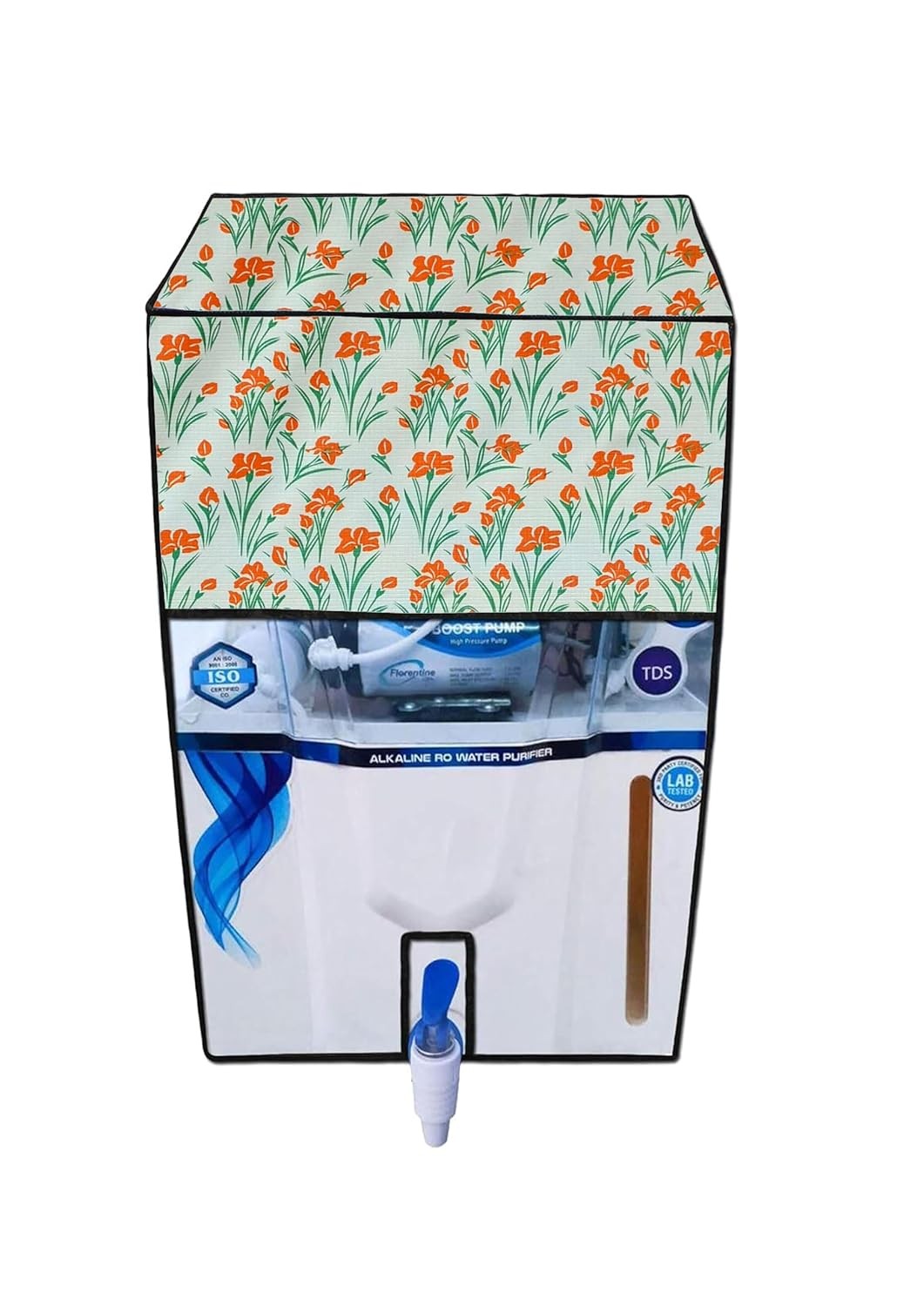Stylish Water Purifier Cover for Kent Gold Star, 22 Litres, Floral Pattern, Dust Protection, Gravity-Based Purifier Compatible .