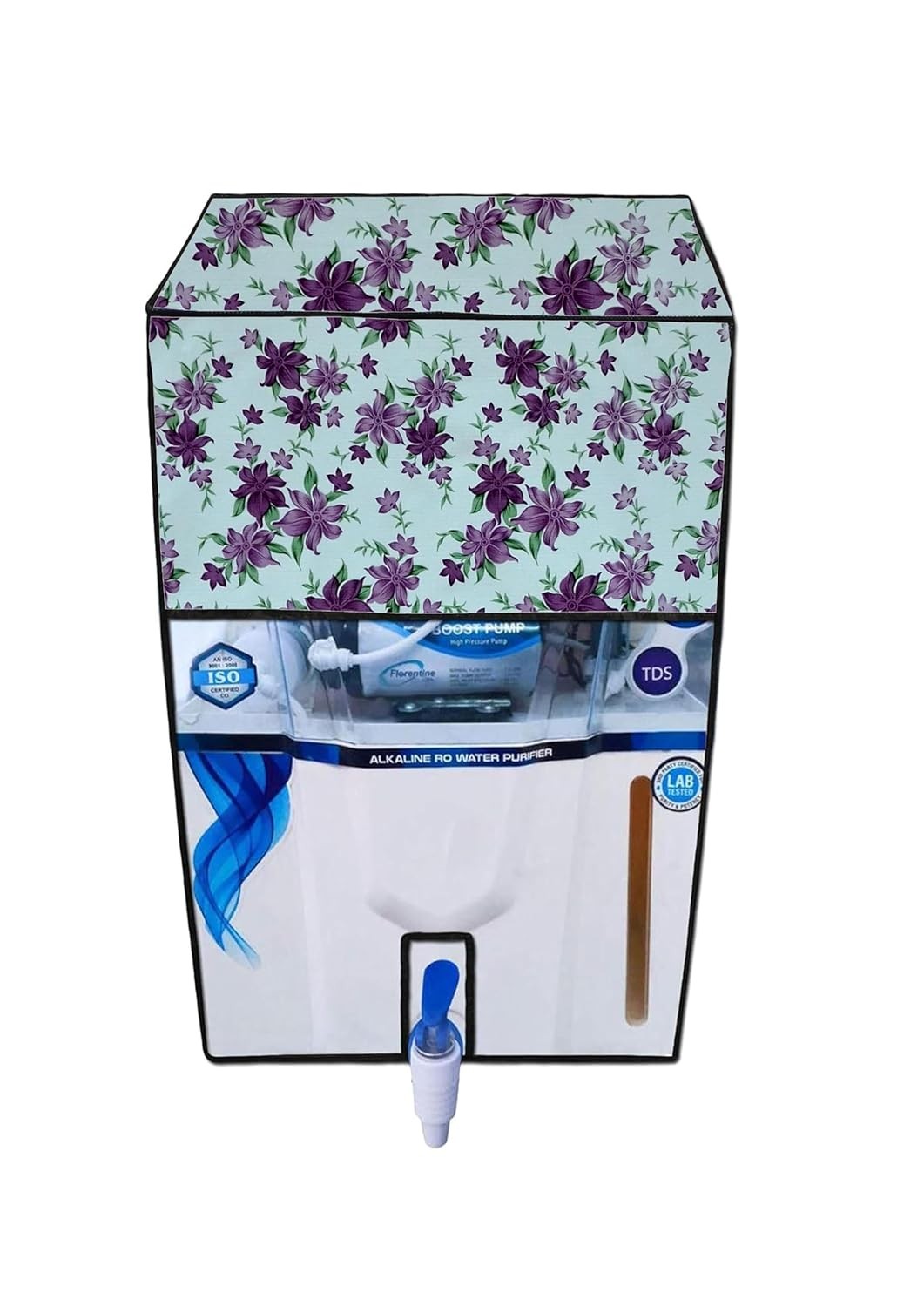 Stylish Water Purifier Cover for Kent Gold Star, 22 Litres, Floral Pattern, Dust Protection, Gravity-Based Purifier Compatible .