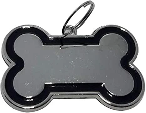 Stainless Steel Large Bone Shape Dog ID Name Tag Cum Pendant for All Types of Pets. - Color May Vary