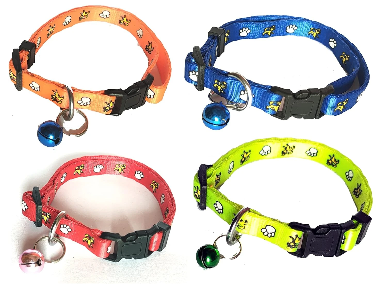 Soft Nylon Premium Made Small Dogs & Puppies Collar Cat Collar Animal Printed 10 MM (Pack of 1) (Blue Color)