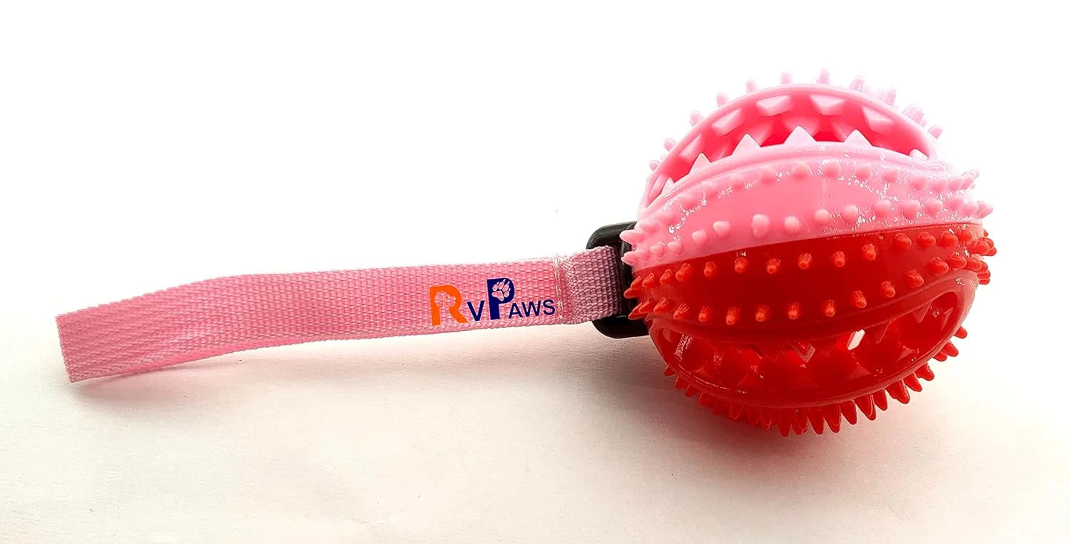 Dog Teething Toys Ball Nontoxic Durable Dog IQ Puzzle Chew Toys for Puppy Small Large Dog Teeth Cleaning/Chewing/Playing/Treat Dispensing Dog Toys - Pack of -1