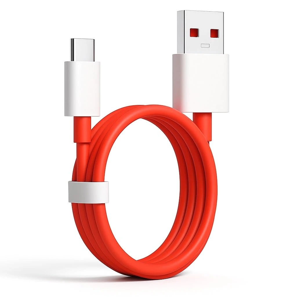 100W USB-A to Type-C Cable – Fast Warp Charging Cord for OnePlus 13R, 12R, 11R, 10R, 9RT, 8T, Nord 4, CE4, CE3, CE2 & More | one plus Original Fast Charger Data wire (1m, Red)