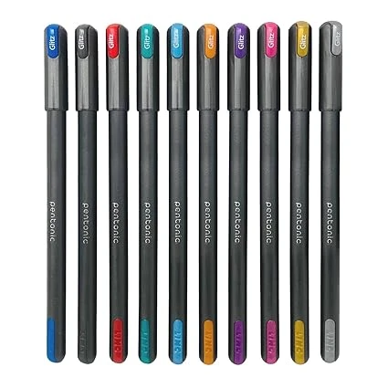 1.0 mm Multicolor Glitter Gel Pen | Multicolor Ink, Set Of 10 Pcs