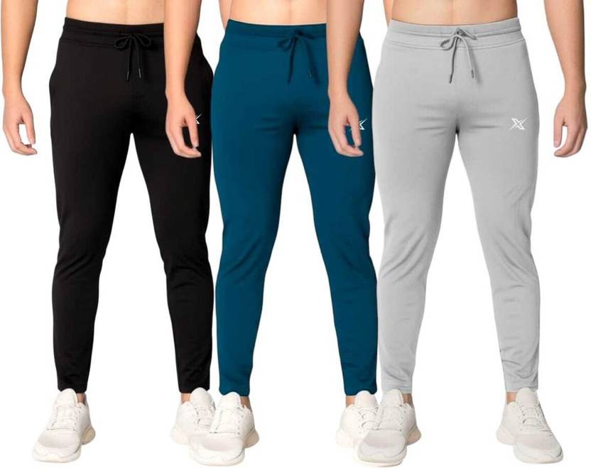 Pack of 3 Men Solid Multicolor Track Pants