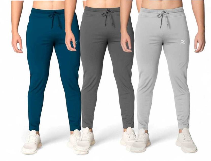 Pack of 3 Men Solid Multicolor Track Pants