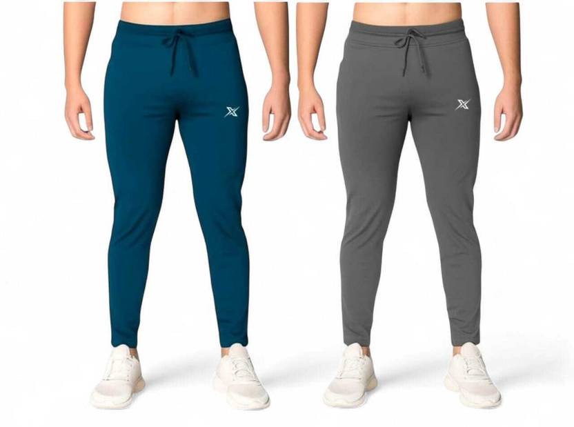 Pack of 2 Men Solid Multicolor Track Pants