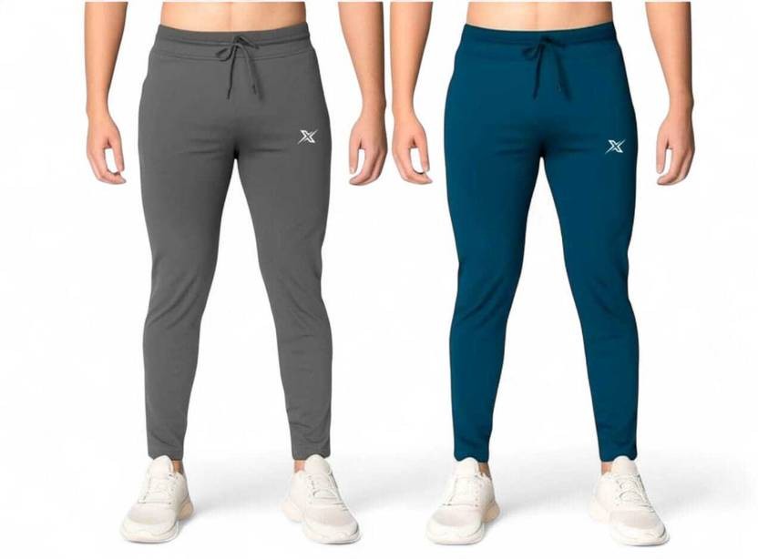 Pack of 2 Men Solid Multicolor Track Pants