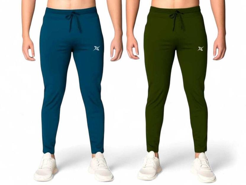 Pack of 2 Men Solid Multicolor Track Pants