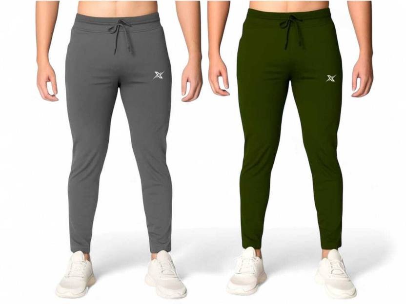 Pack of 2 Men Solid Multicolor Track Pants