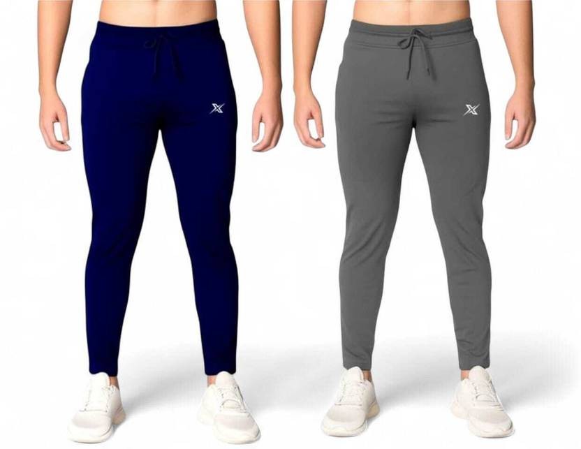 Pack of 2 Men Solid Multicolor Track Pants