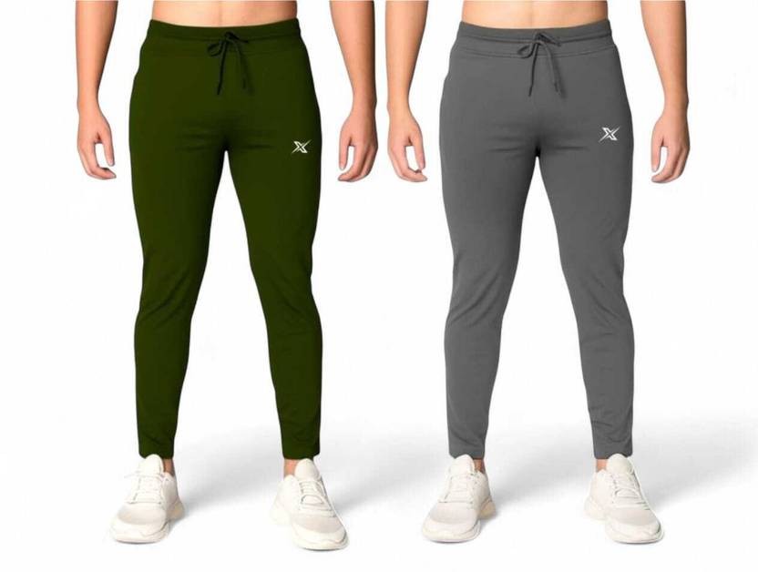 Pack of 2 Men Solid Multicolor Track Pants