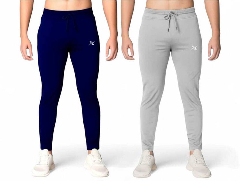 Pack of 2 Men Solid Multicolor Track Pants