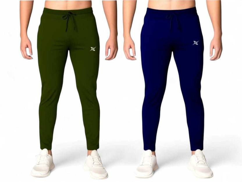 Pack of 2 Men Solid Multicolor Track Pants