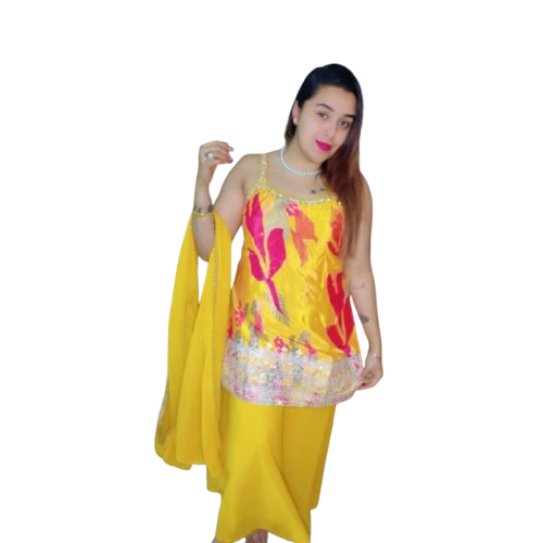 Yellow Floral Women's Kurta Set