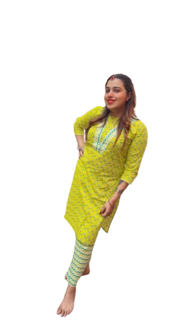 Yellow Embroidered Kurta Set