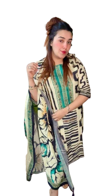 Floral Print Kurta with Striped Pants Set