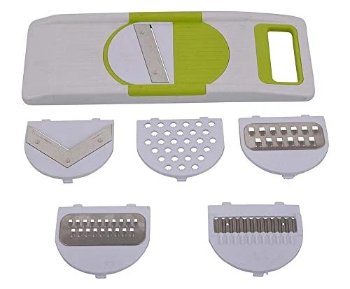 6 in 1 Vegetable and Fruit Slicer Maker Different Attachments for Various Shapes and Size of Slicing and Cutting