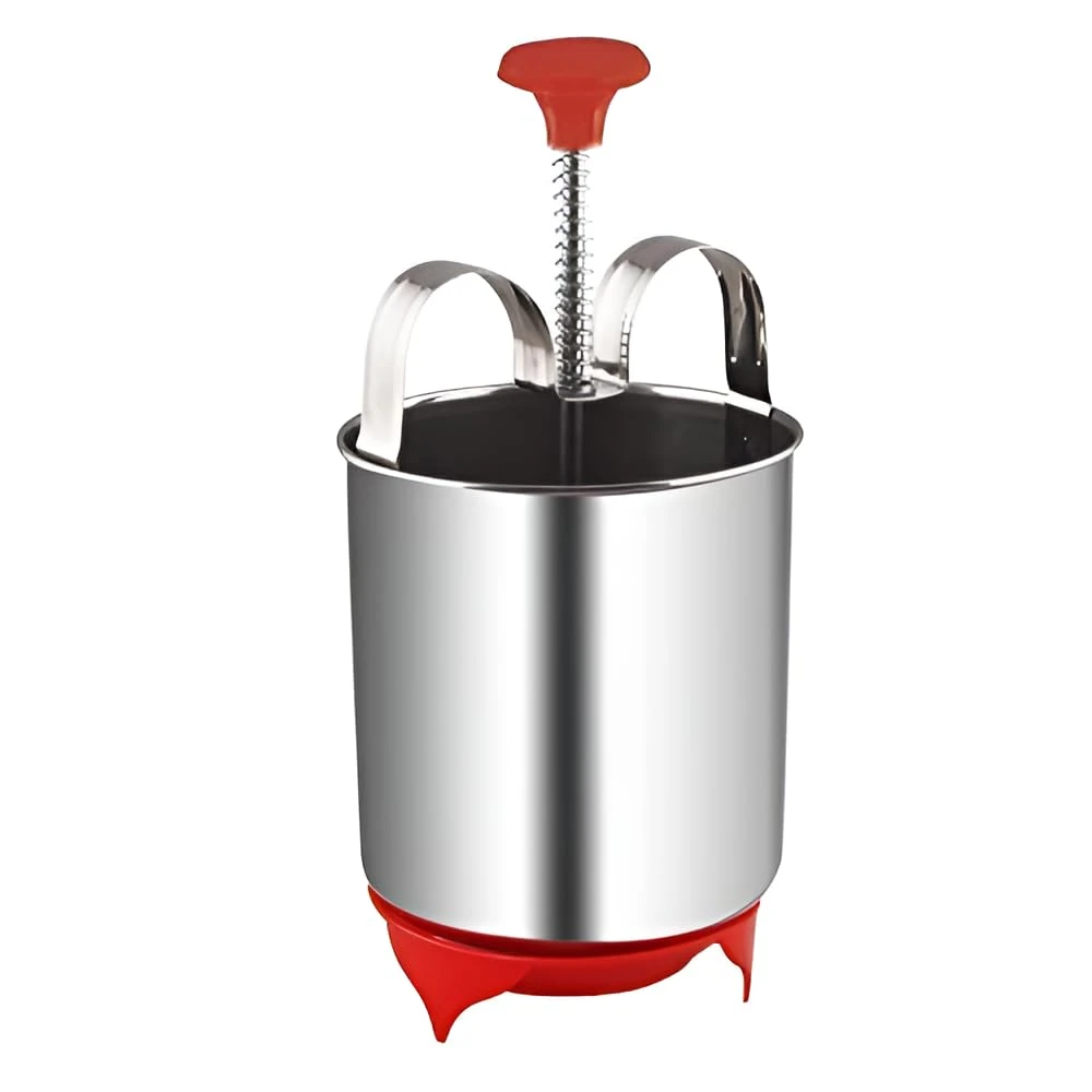 Stainless Steel Meduvada Maker - Heavy Duty & Rustproof Manual Press Medu vada Maker Machine with Stand for Perfect Vadas & Donuts, Ideal Menduwada Making Tool for Kitchen & Restaurant