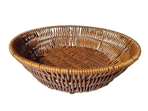 Fruit Metal Wire Basket for Storage Dining Table Drainer Multi Use Serving Organizer Without Handle Solid Space Oriented Regular Woven Plastic Metal Wire Kitchen & Home (Round, 11x25)