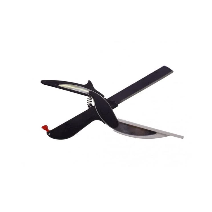 Stainless Steel 2 in 1 Food Chopper Cum Slicer Dicer Vegetable Fruit Cutter with Attached Knife Board, 1 Piece, Multicolor