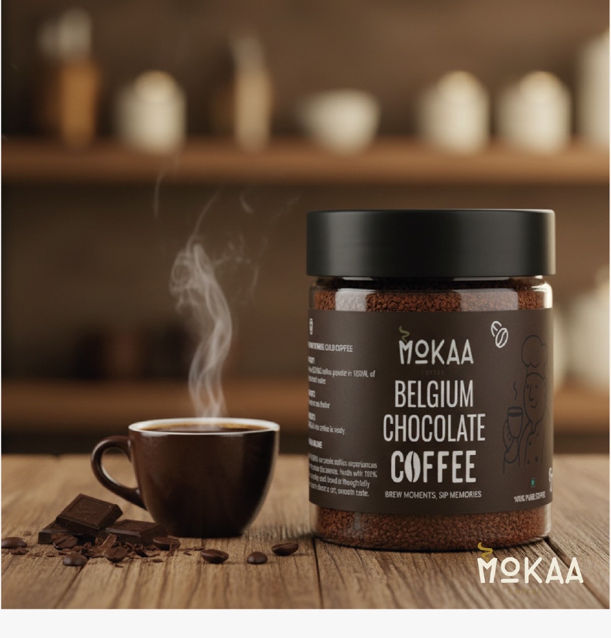 MOKAA COFFEE Belgian Chocolate Instant Coffee 50g