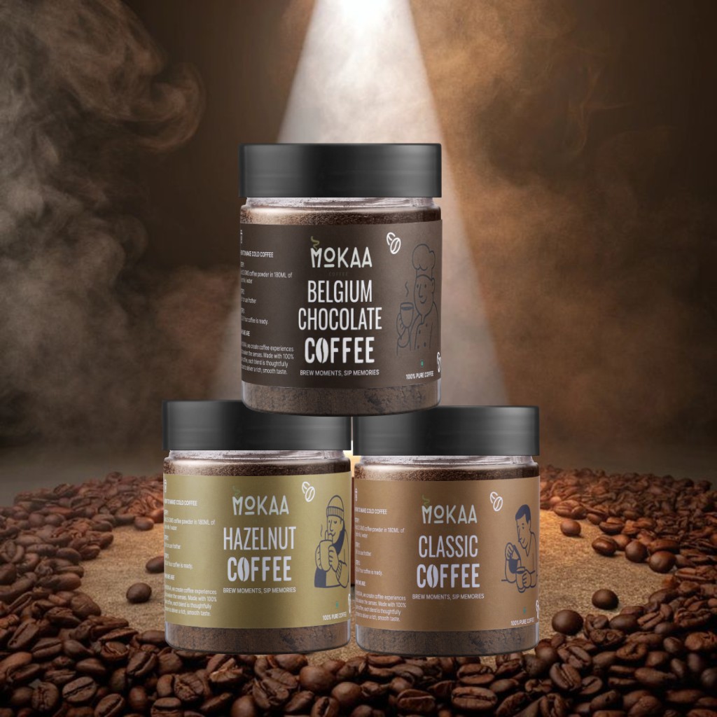 MOKAA COFFEE Classic + Hazelnut + Belgian Chocolate (3 × 50g)