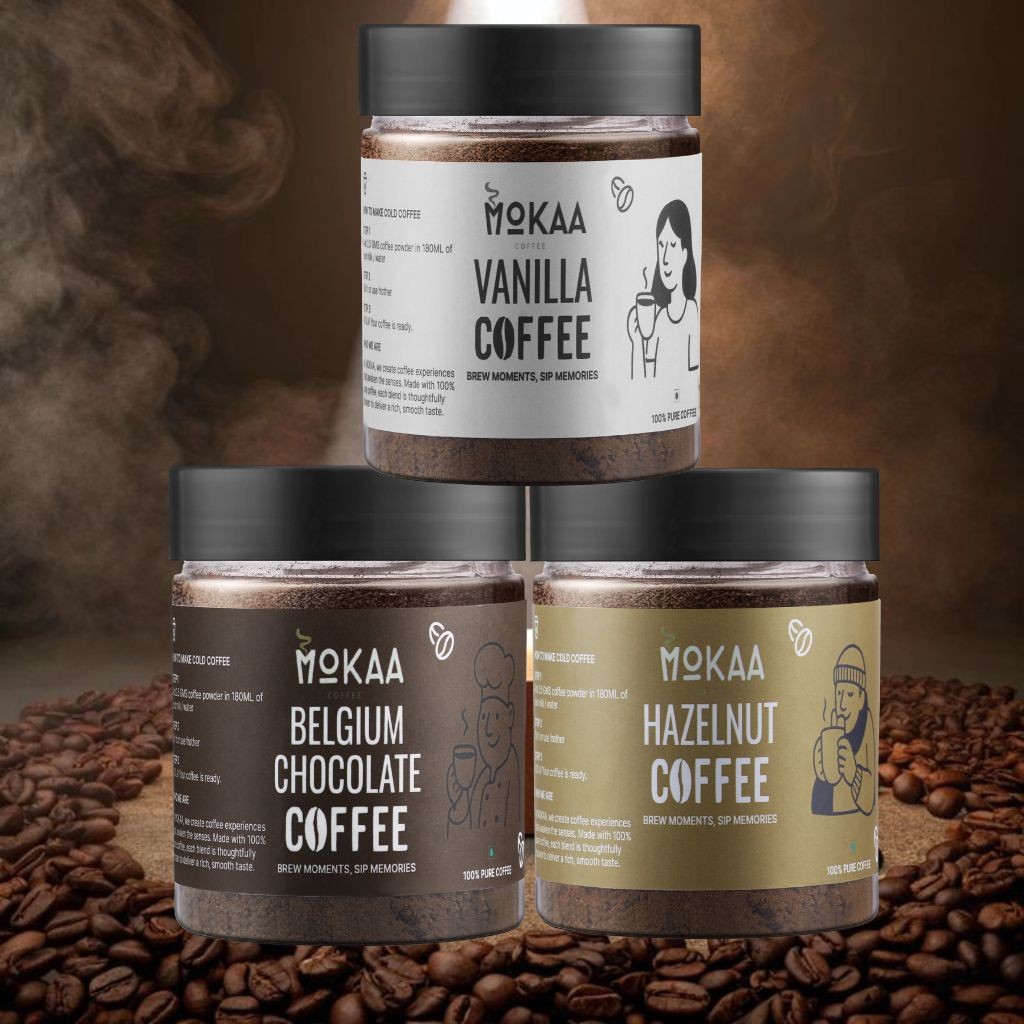 MOKAA COFFEE Hazelnut + Belgian Chocolate + Vanilla (3 × 50g)