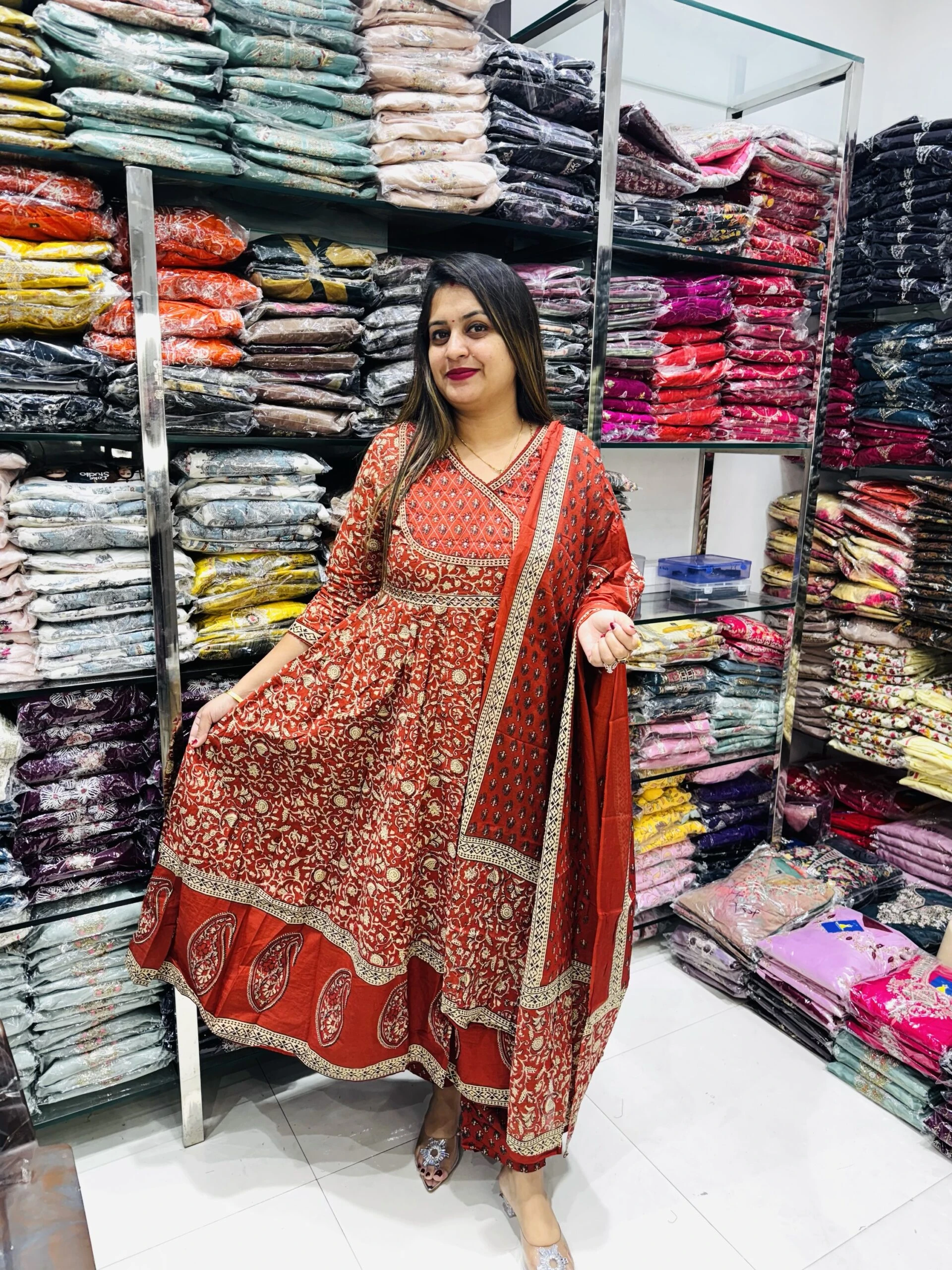 3 piece Anarkali Color Orange
