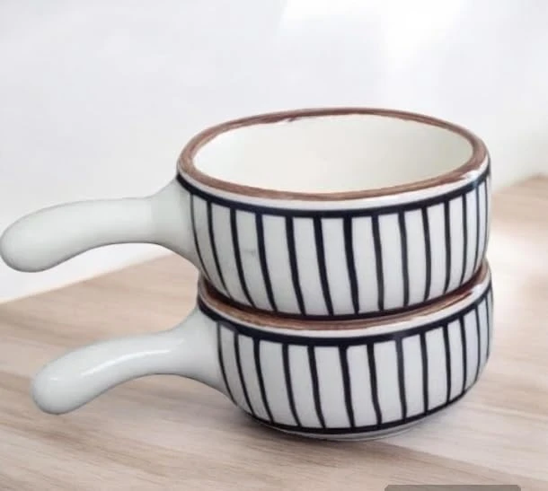 Ceramic Soup Bowls with Handles - Set of 2