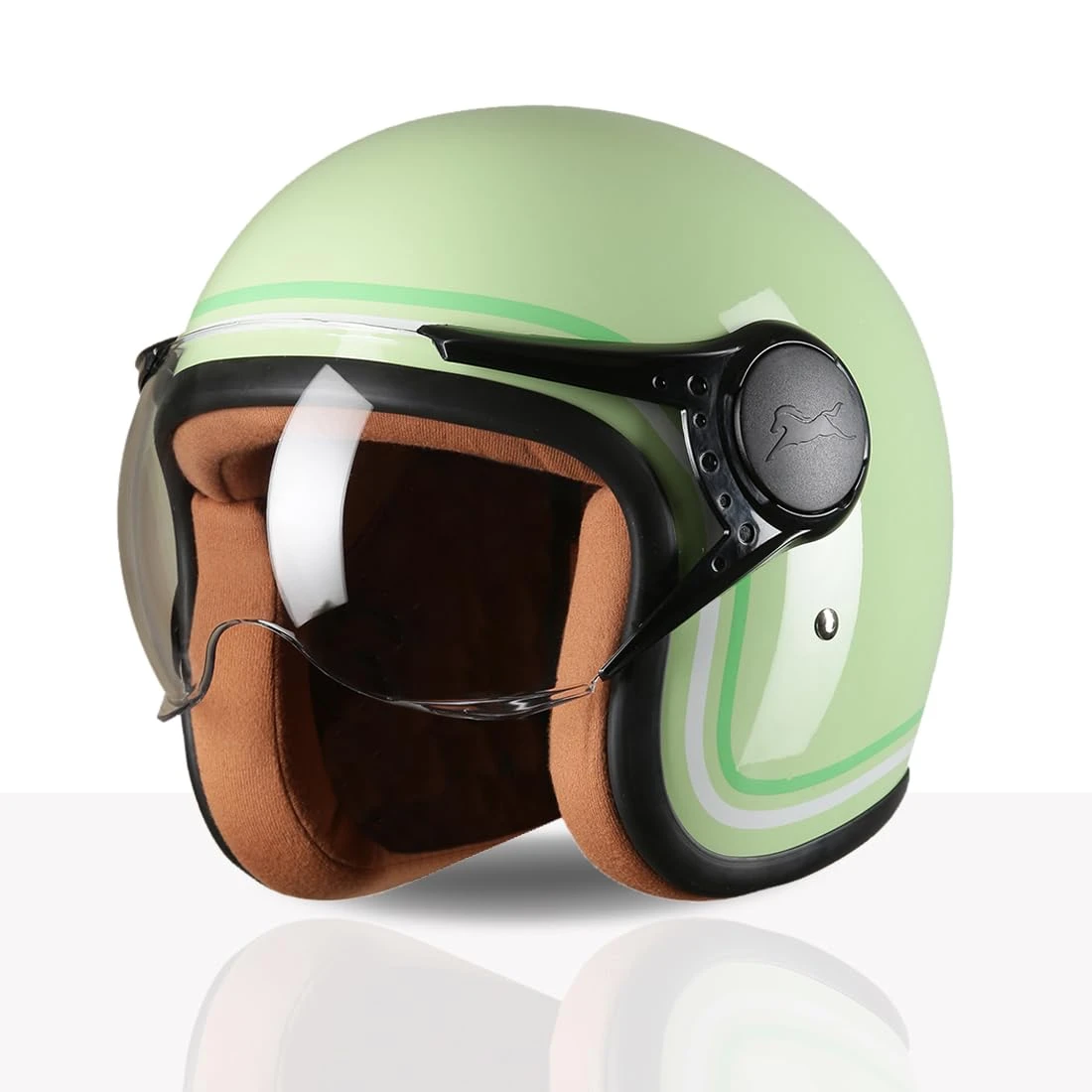 Women's Open Face Helmet | Lightweight Shell | Pastel Colors Designed Exclusively for Women | Extreme Comfort Fit for Girls | Clear Visor | DOT & ISI Certified