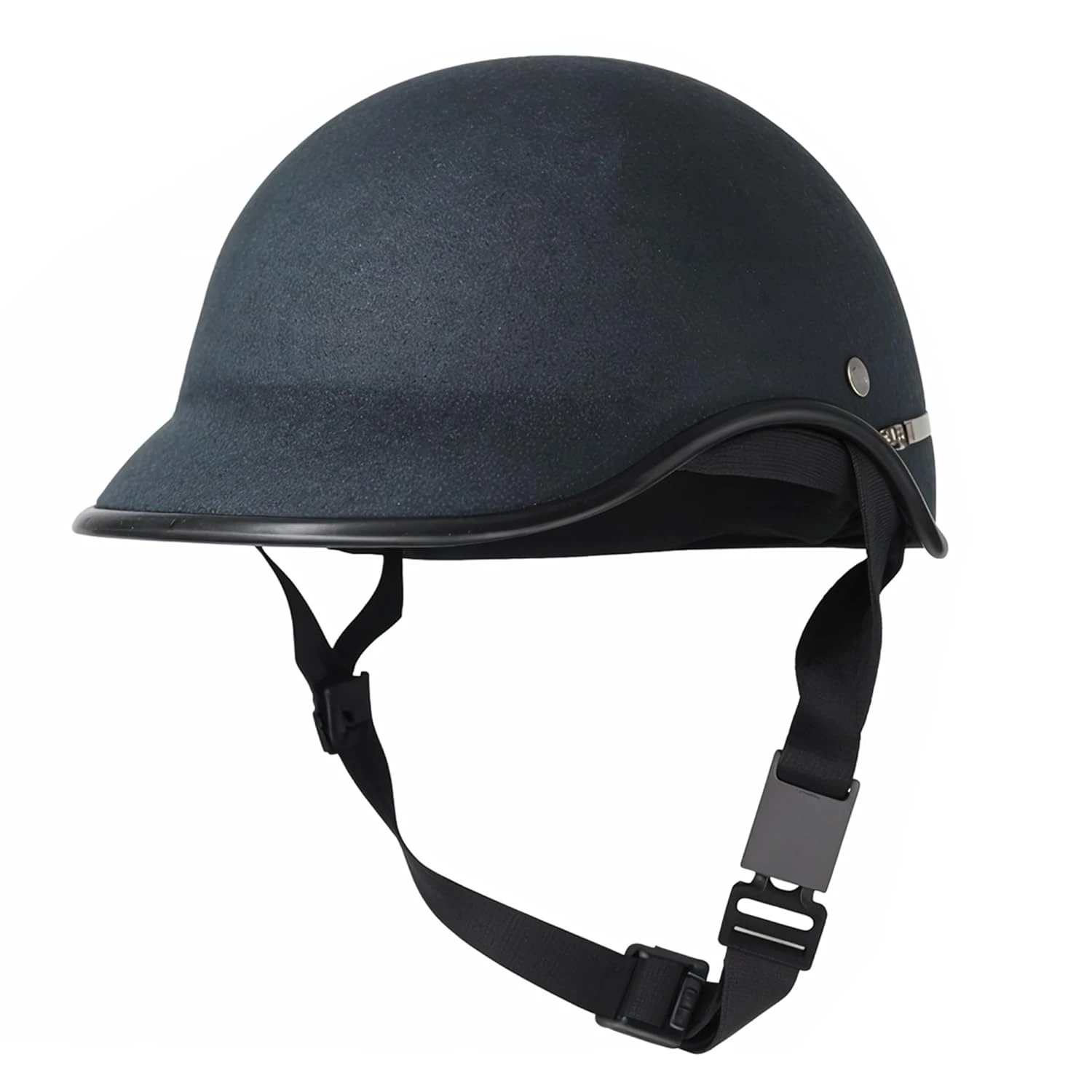 Open Face Cap/Half Cap with Strap All Purpose Size M Color Black