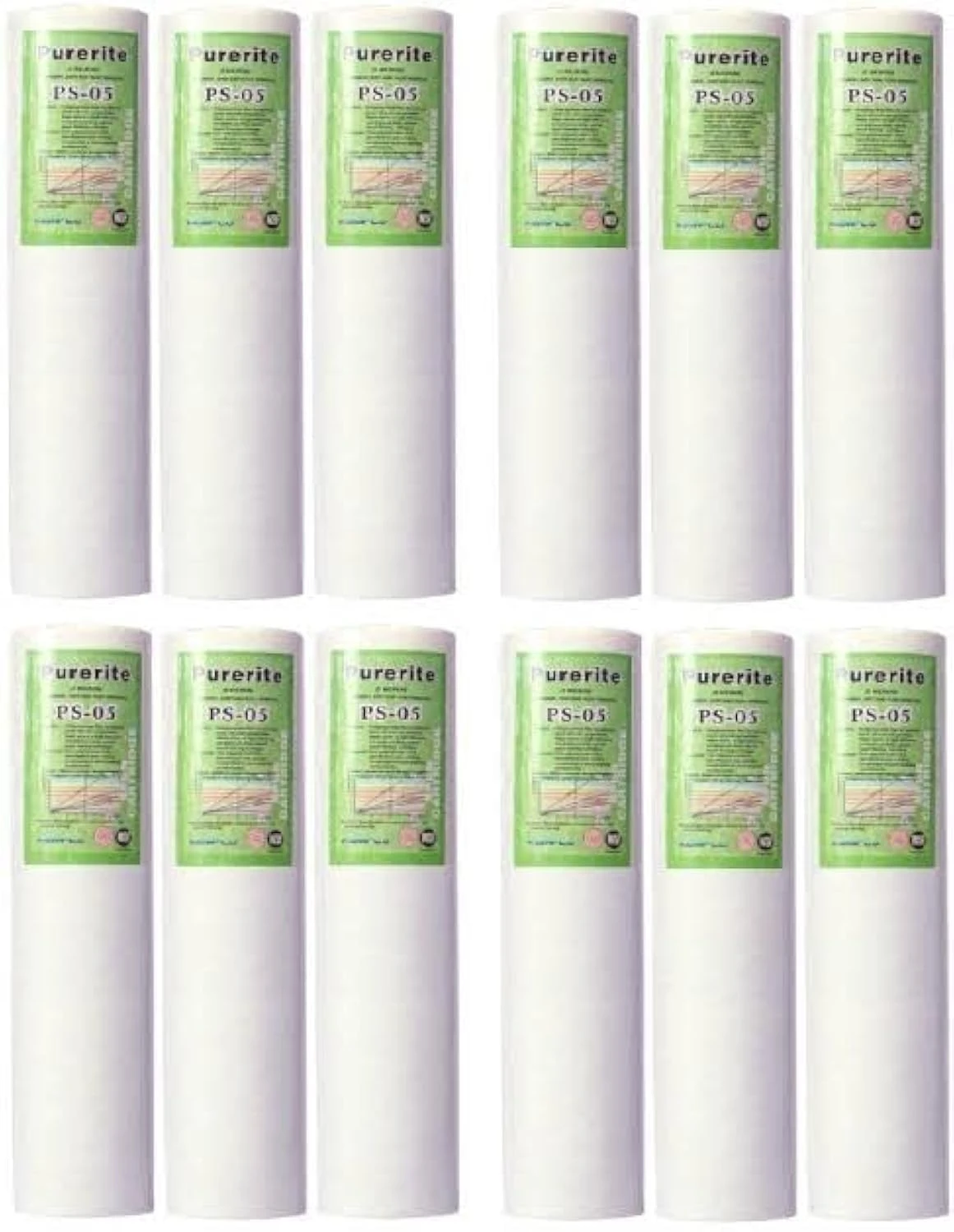 Ro Pre Filter Pp Spun Cartridge 10 Inch 5 Micron Sediment Filters For Ro Water Purifier, Reliable Pre-Filtering Solution For Clean Drinking Water (Pack Of 12)