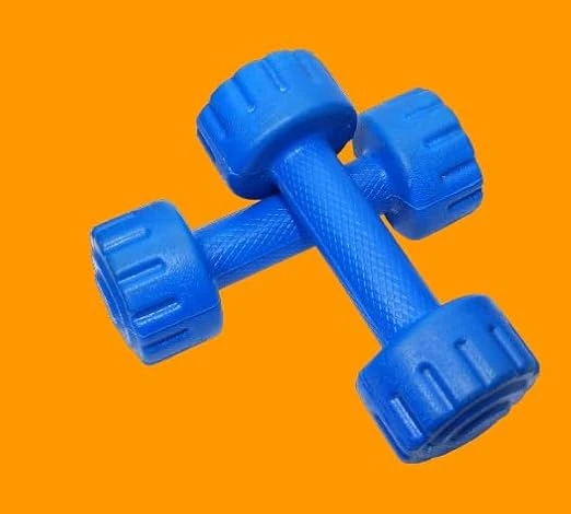 SBR SPORTS''1 KG PAIR PVC DUMBBELL SET FITNESS WEIGHTS FOR HOME GYM EXERCISE FOR MEN & WOMEN (1KG+1KG=2KG TOTAL)