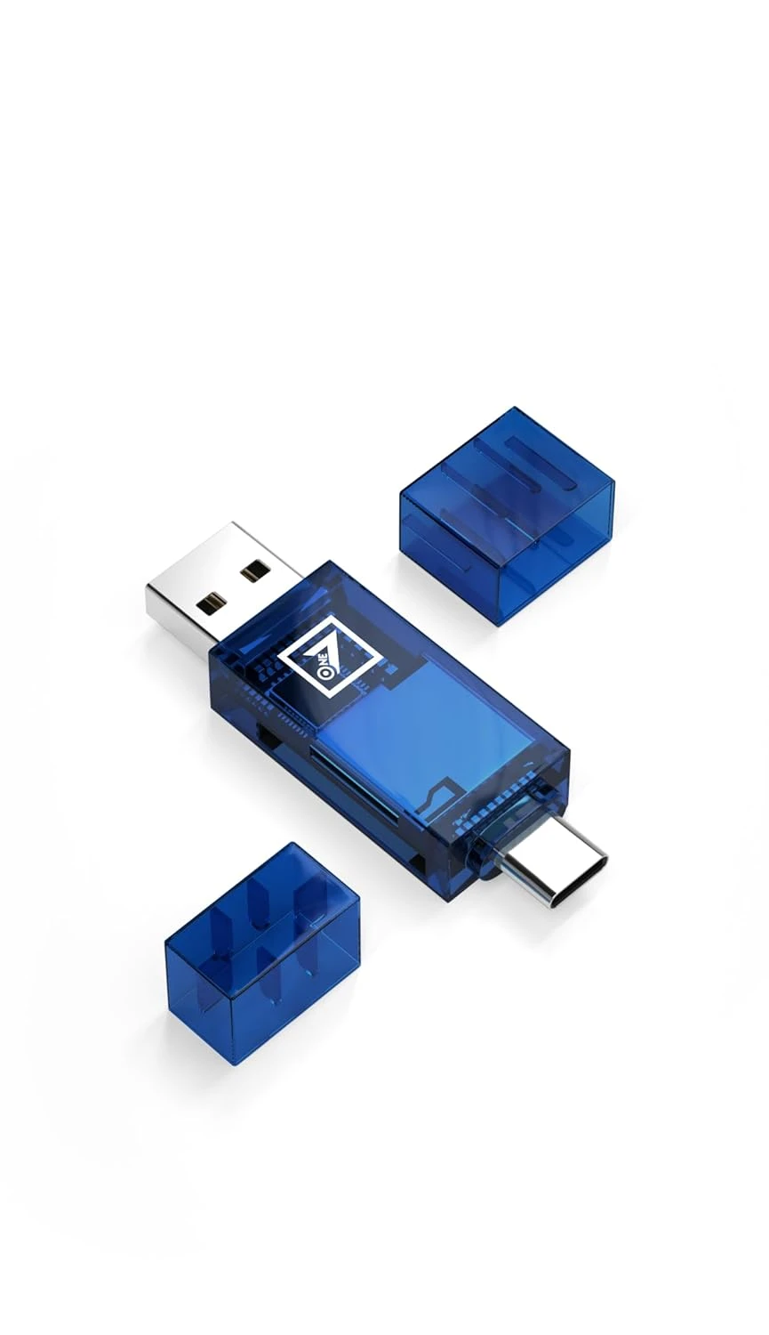 4-in-1 SD & TF Card Reader | Type C & USB Compatible | Supports TF, SD, SDHC, SDXC, MMC, RS-MMC, Micro SDXC | High-Speed Data Transfer for Laptop, Tablet & Smartphone (ON CC-36)