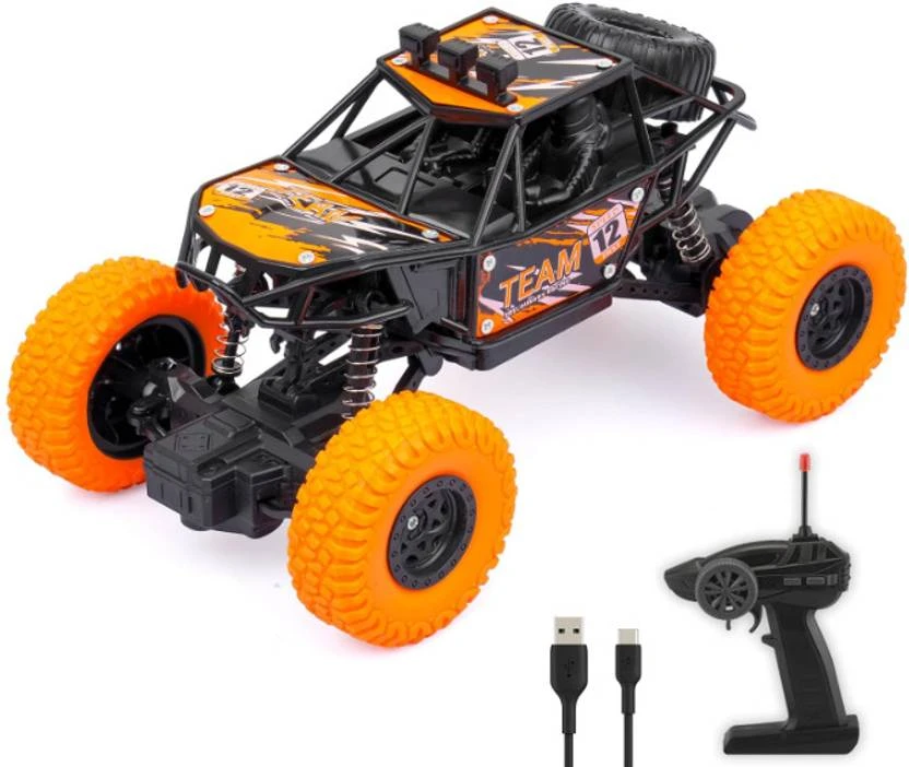 APJ enterprise Remote Control Monster Truck Rock Crawler Car Toy for Kids Multicolor  (Orange)
