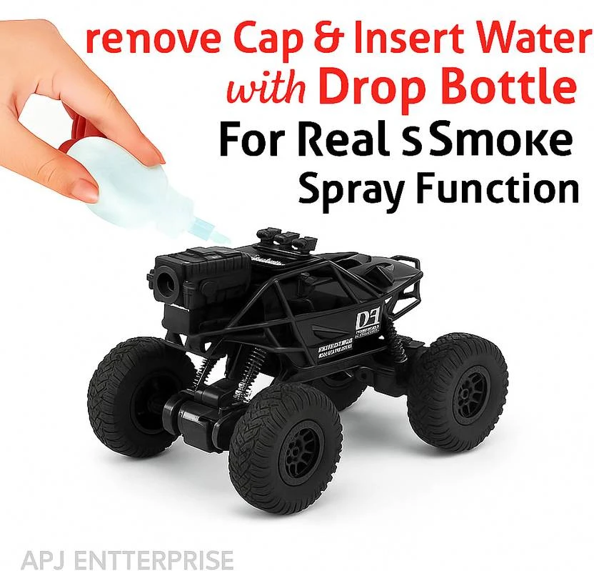 APJ enterprise Rock Crawler RC Car with Real Light & Spray Function Off-Road Monster Truck Toy  (Black)